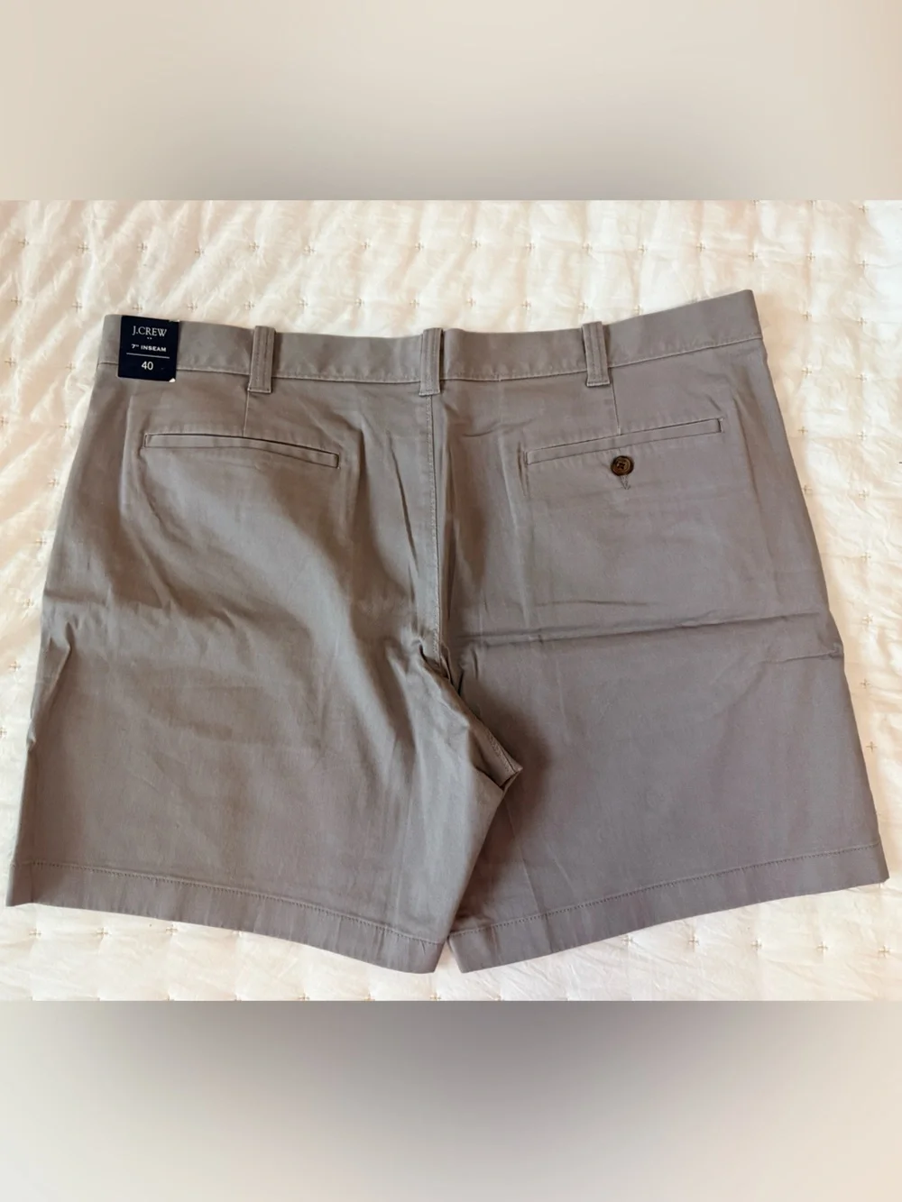 J. Crew Men's Light Gray Flat-Front Chino Shorts